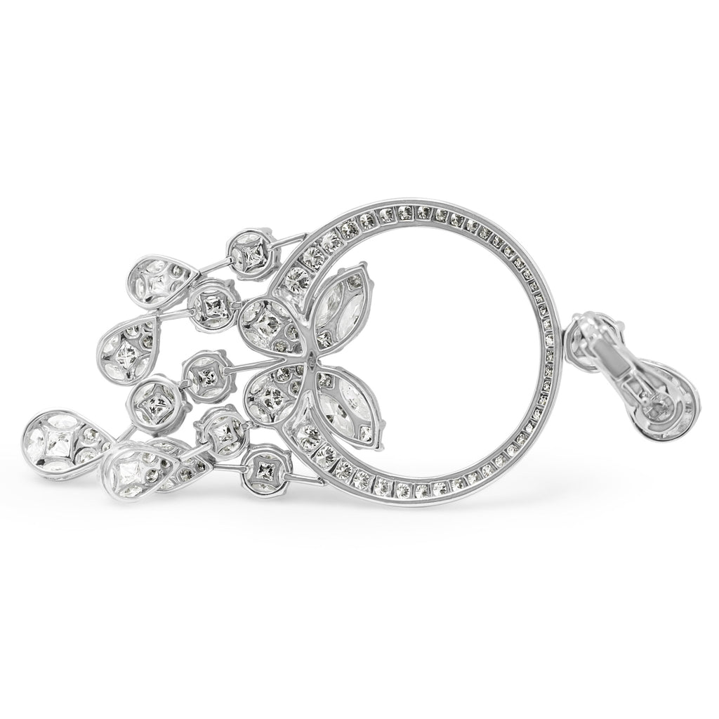 used Marquise, Princess & Brilliant Cut Chandelier Design Diamond Earrings