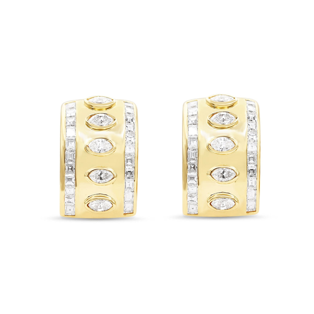 used Marquise & Square Baguette Diamond Clip On Earrings