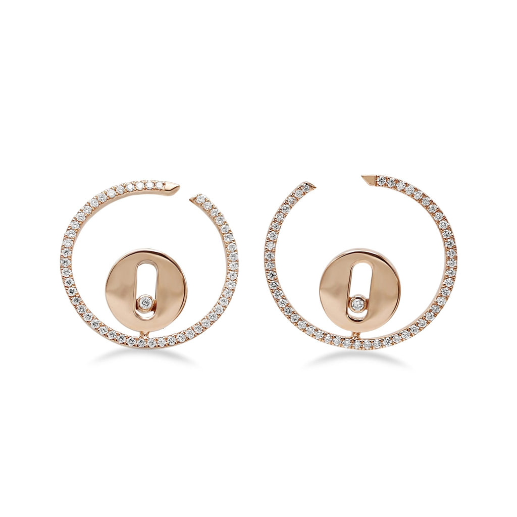 used Messika 'Lucky Move PM' Diamond Creole Earrings