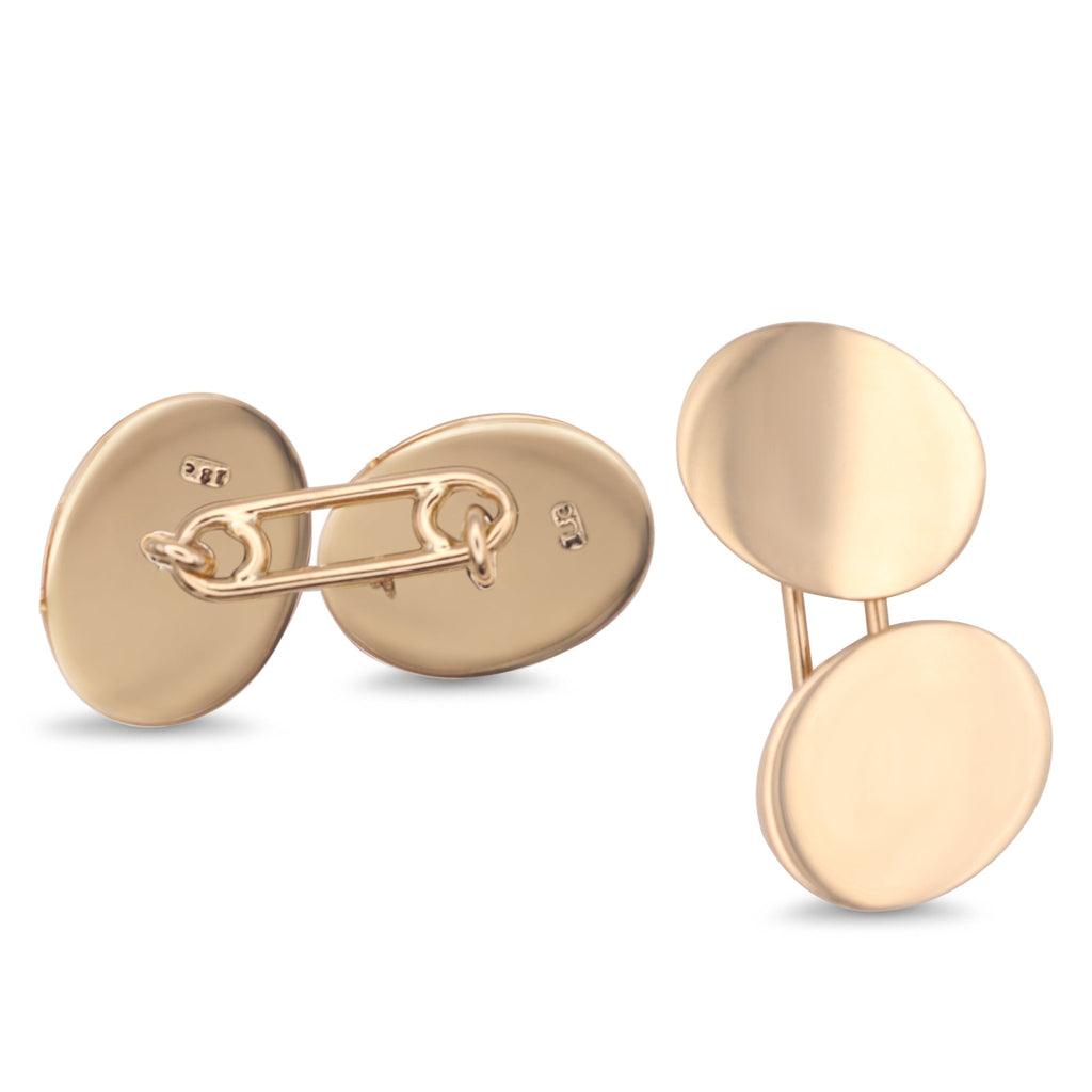 used Oval Cufflinks - 18ct Yellow Gold