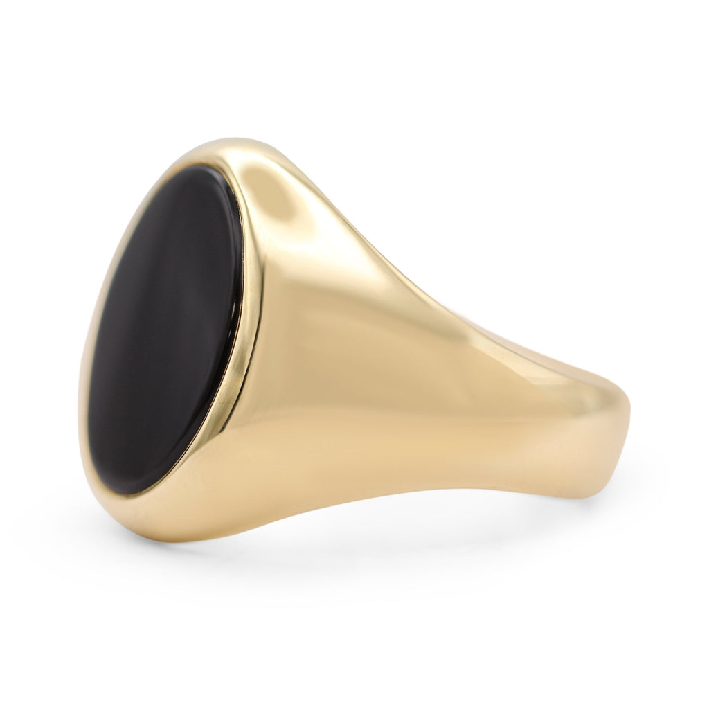 used Oval Onyx Set Signet Ring By Tiffany - 18ct Yellow Gold