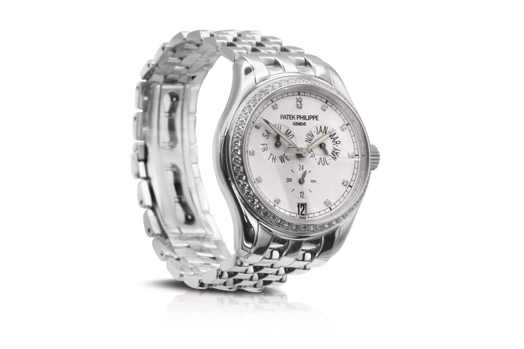 used Patek Philippe 37mm Annual Calendar Diamond Set Watch - Ref: 5037/1G-001