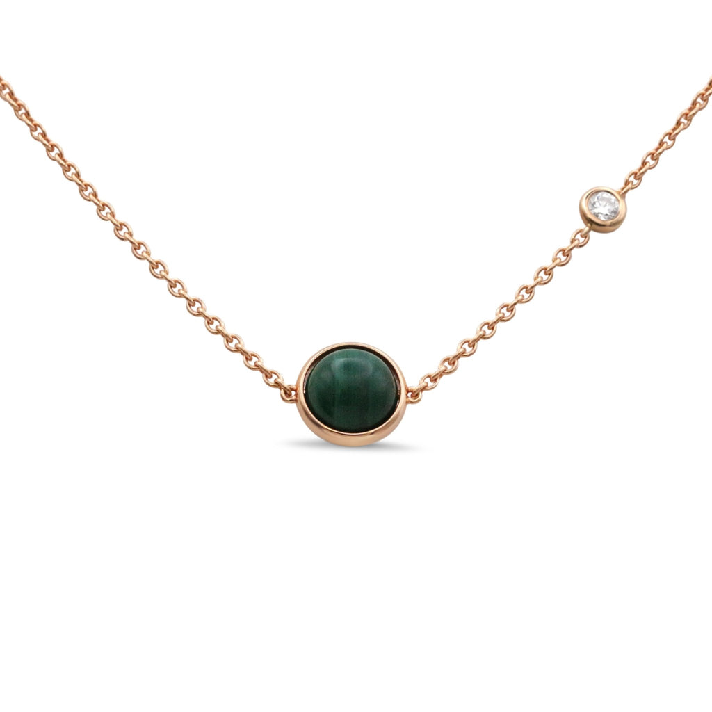 used Piaget Rose Gold, Diamond & Malachite Possession Pendant Necklace