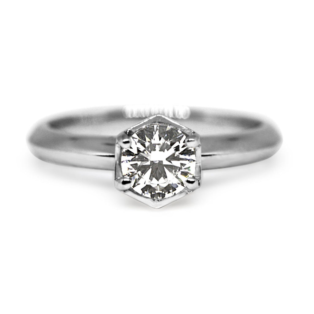 used Platinum Handmade 0.71ct Bespoke Brilliant Cut Diamond Ring