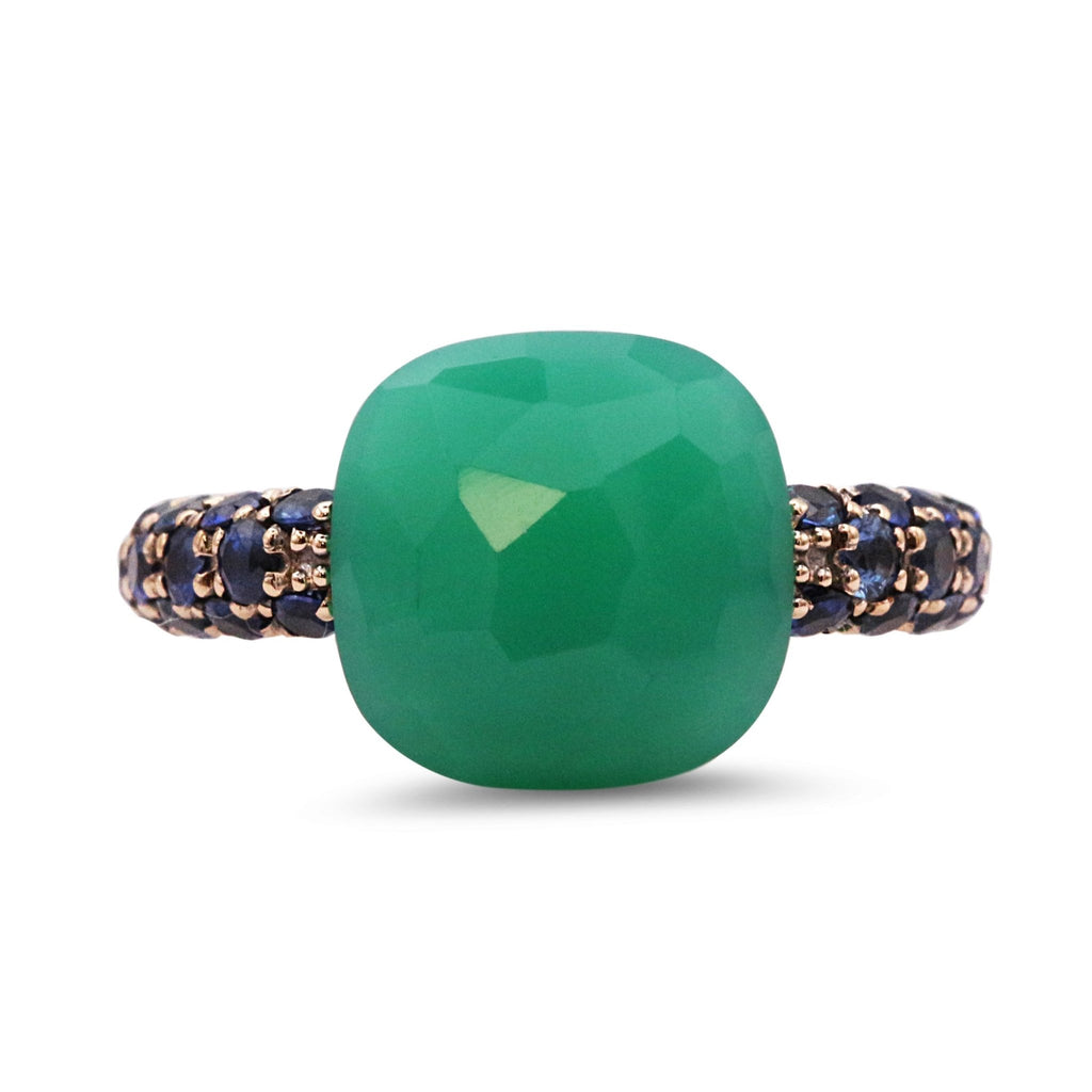 used Pomellato Capri Chrysoprase & Sapphire Ring - 18ct Rose Gold