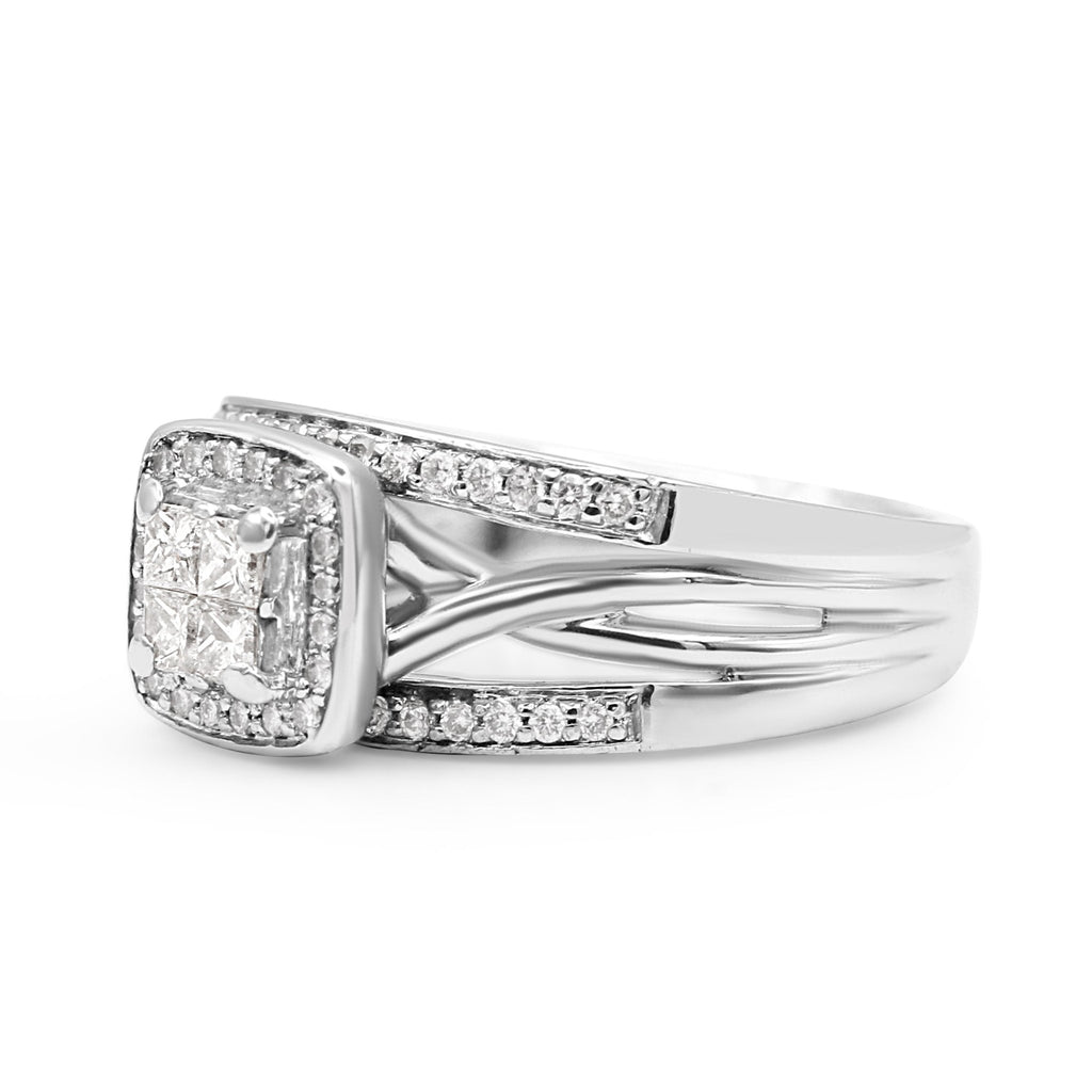 used Princess & Round Brilliant Diamond Dress Ring - Platinum