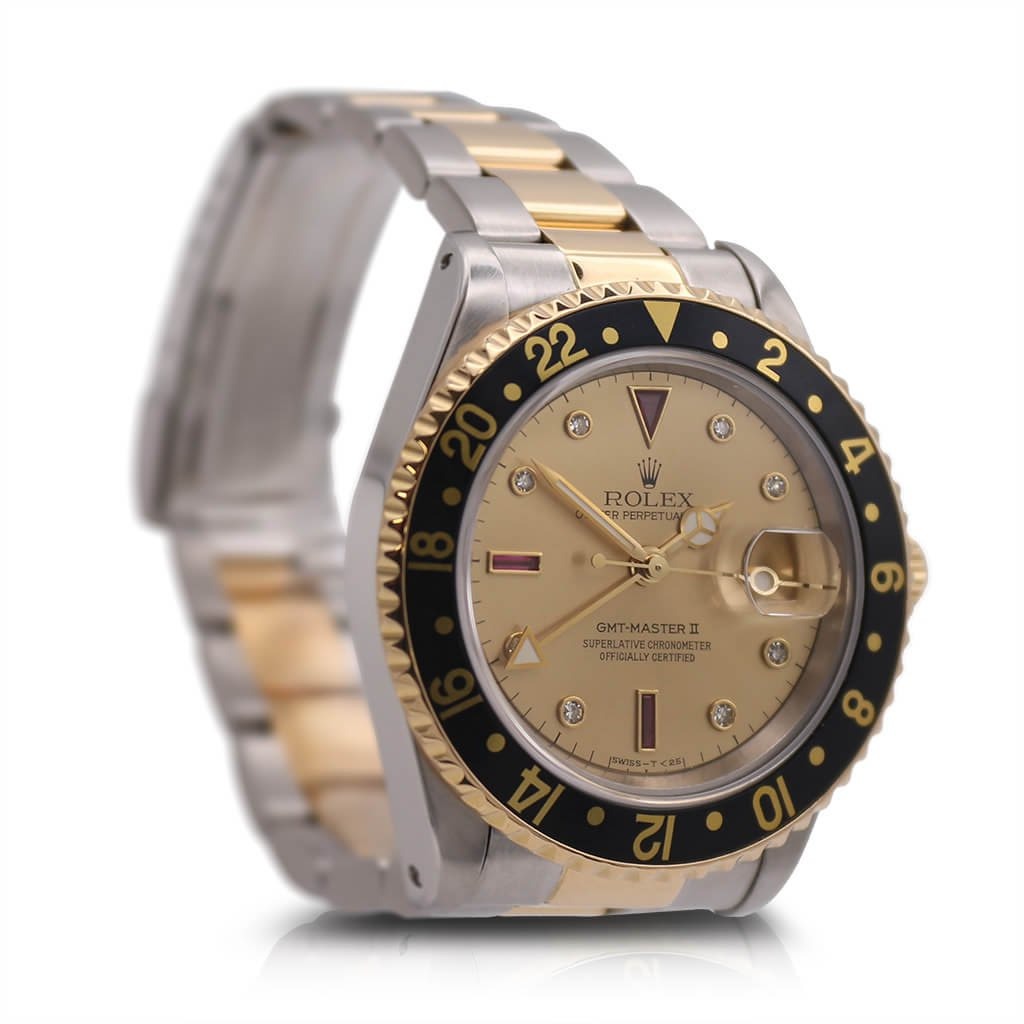 used Rolex 40mm GMT Master II Watch - Serti Dial - Ref 16713