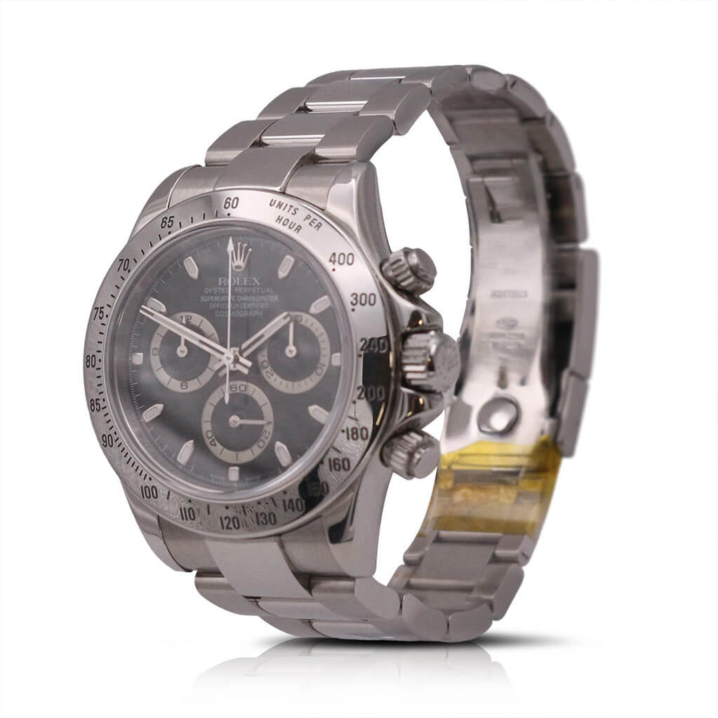 used Rolex Cosmograph Daytona 40mm Black Dial Steel Watch - Ref: 116520