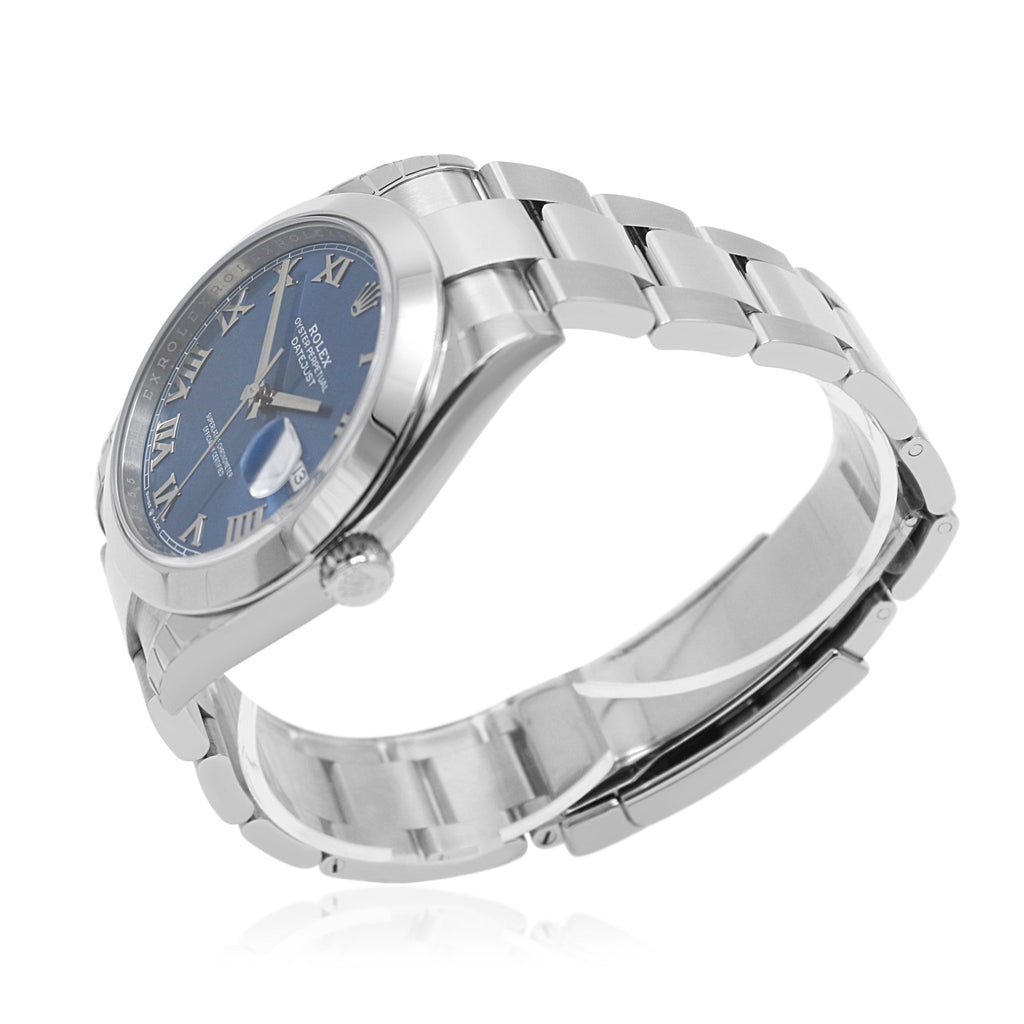 used Rolex Datejust Azzurro Blue Dial 41mm Steel Watch - Ref: 126300
