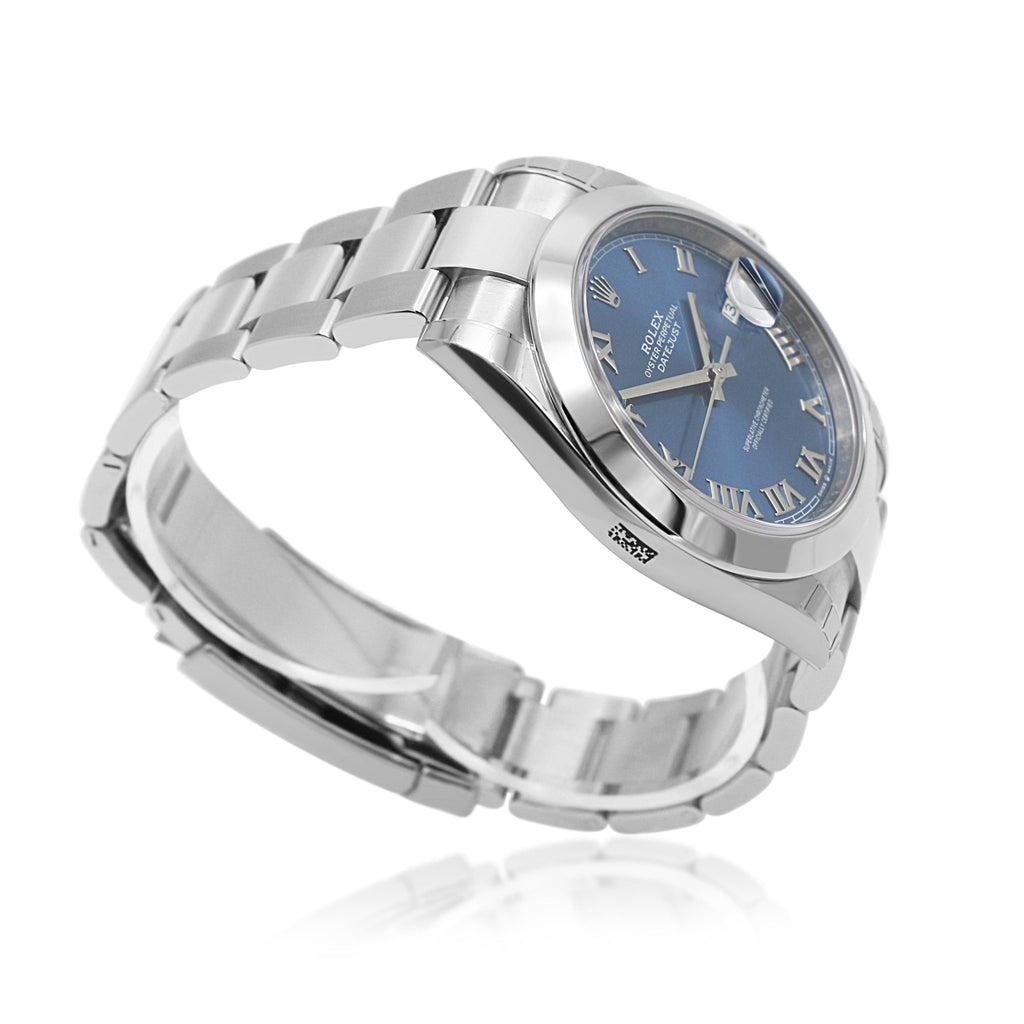 used Rolex Datejust Azzurro Blue Dial 41mm Steel Watch - Ref: 126300