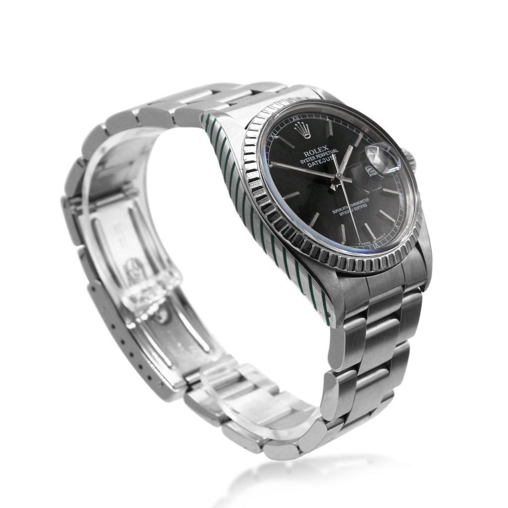 used Rolex Datejust Vintage 1979 36mm Steel Black Dial Watch - Ref. 16030