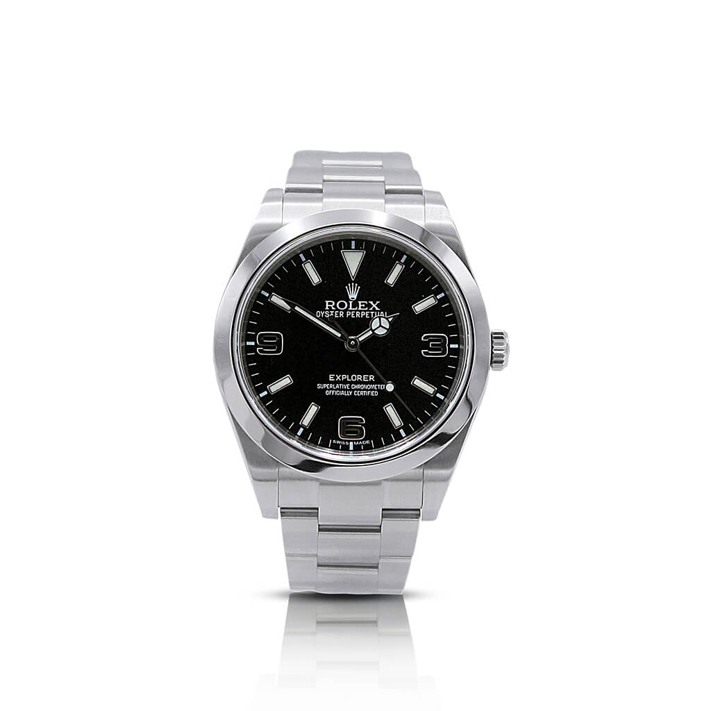 used Rolex Explorer 39mm Black Dial Steel Watch - Ref: 214270