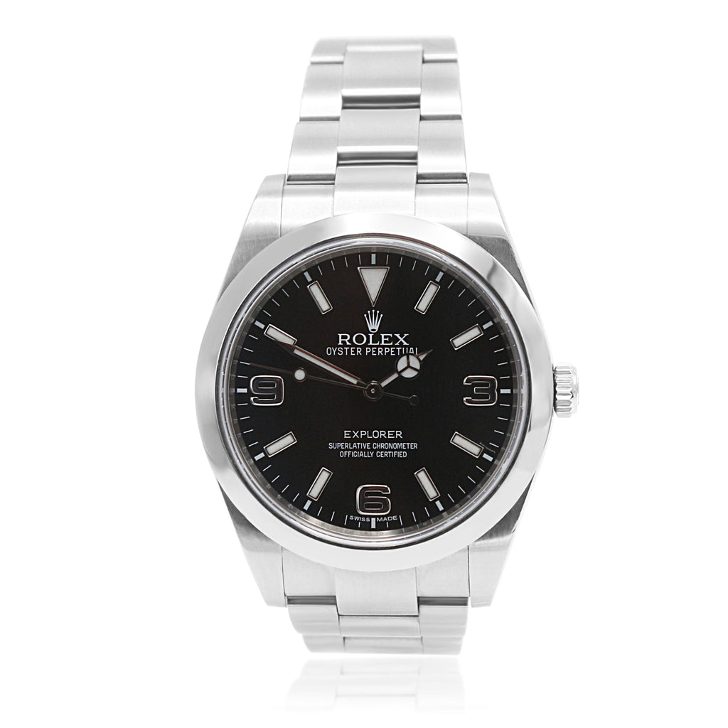 used Rolex Explorer 39mm Black Dial Steel Watch - Ref: 214270