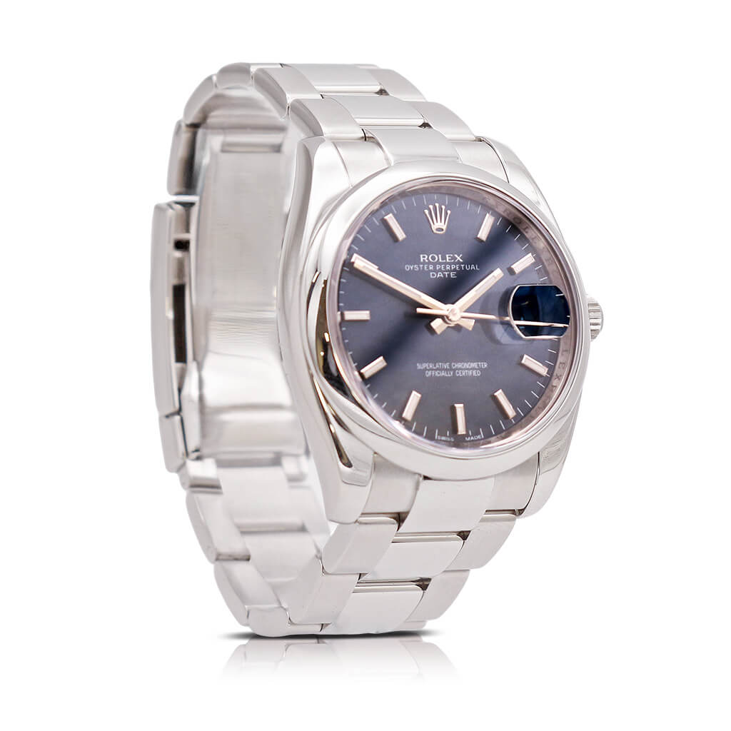 used Rolex Oyster Perpetual Date 34mm Steel Watch - Ref: 115200