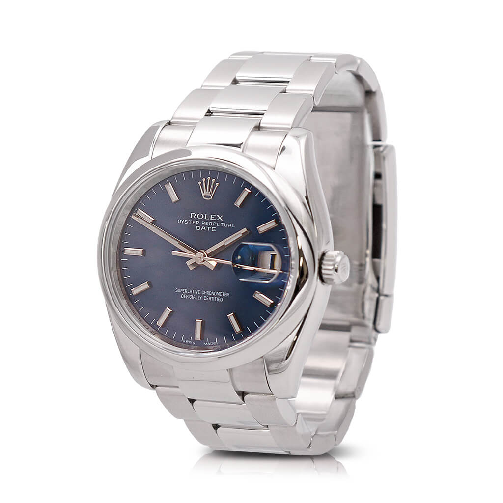 used Rolex Oyster Perpetual Date 34mm Steel Watch - Ref: 115200