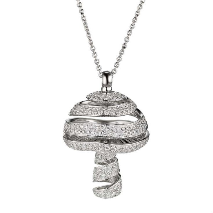 used Shawish Fancy Diamond Magic Mushroom Pendant On A 22" Necklace
