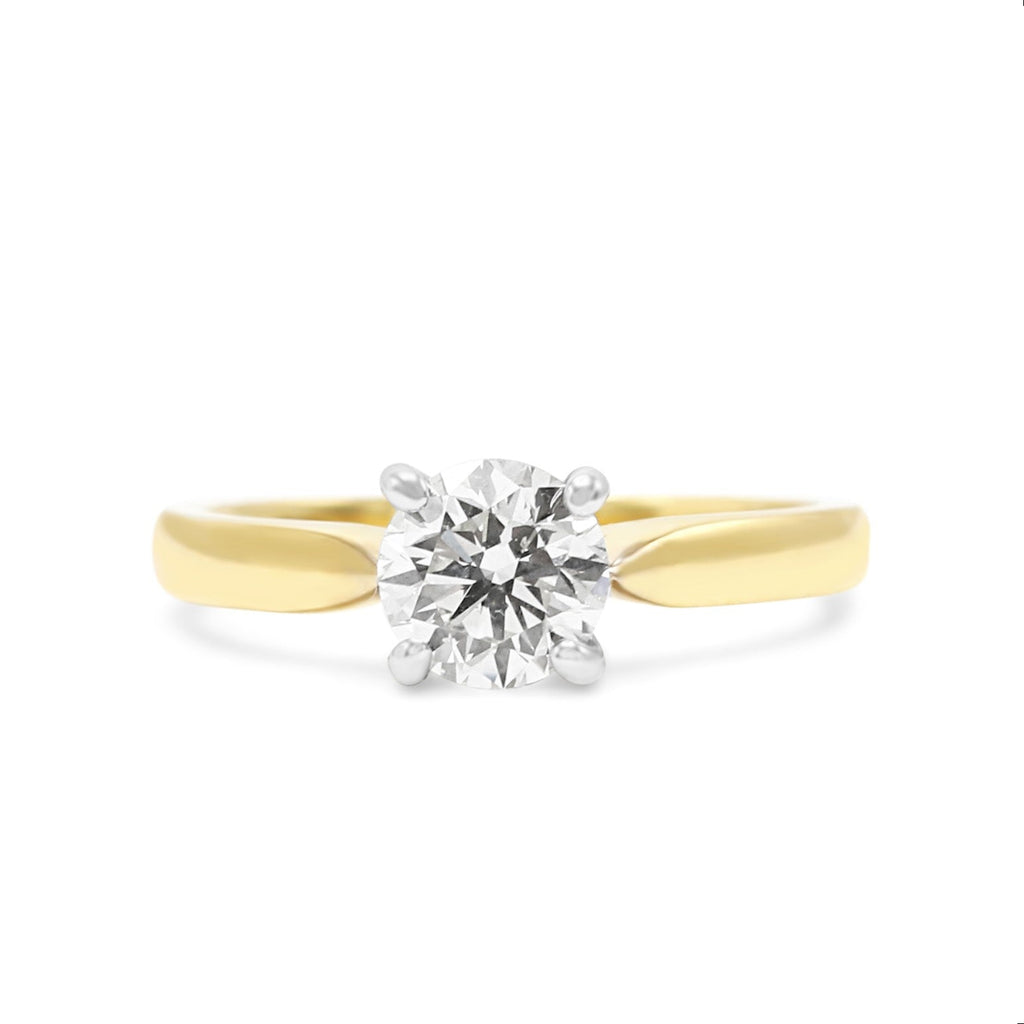 used Solitaire Brilliant Cut Diamond Ring - 18ct Yellow & White Gold