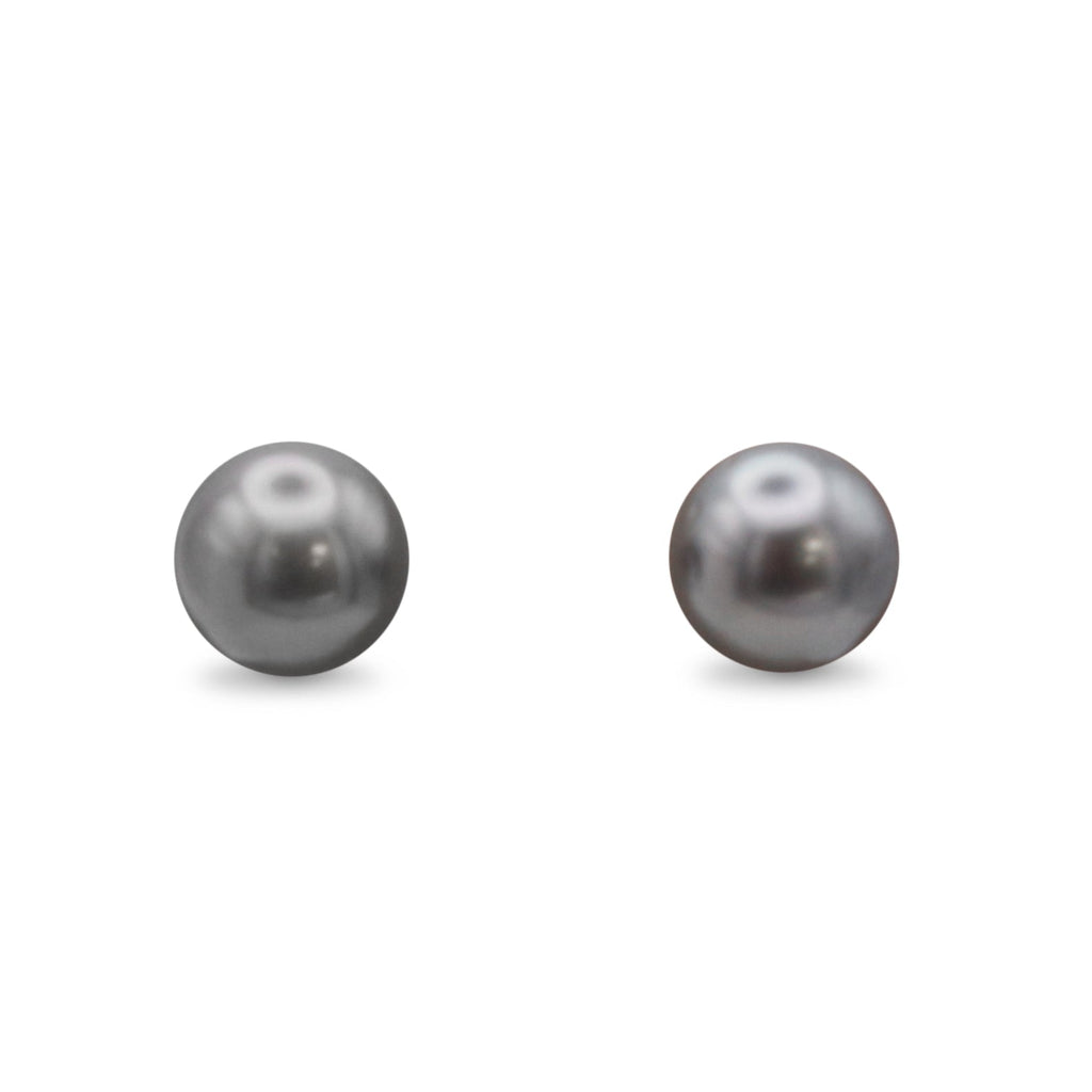 used Tahitian Cultured Pearl Stud Earrings - 18ct White Gold