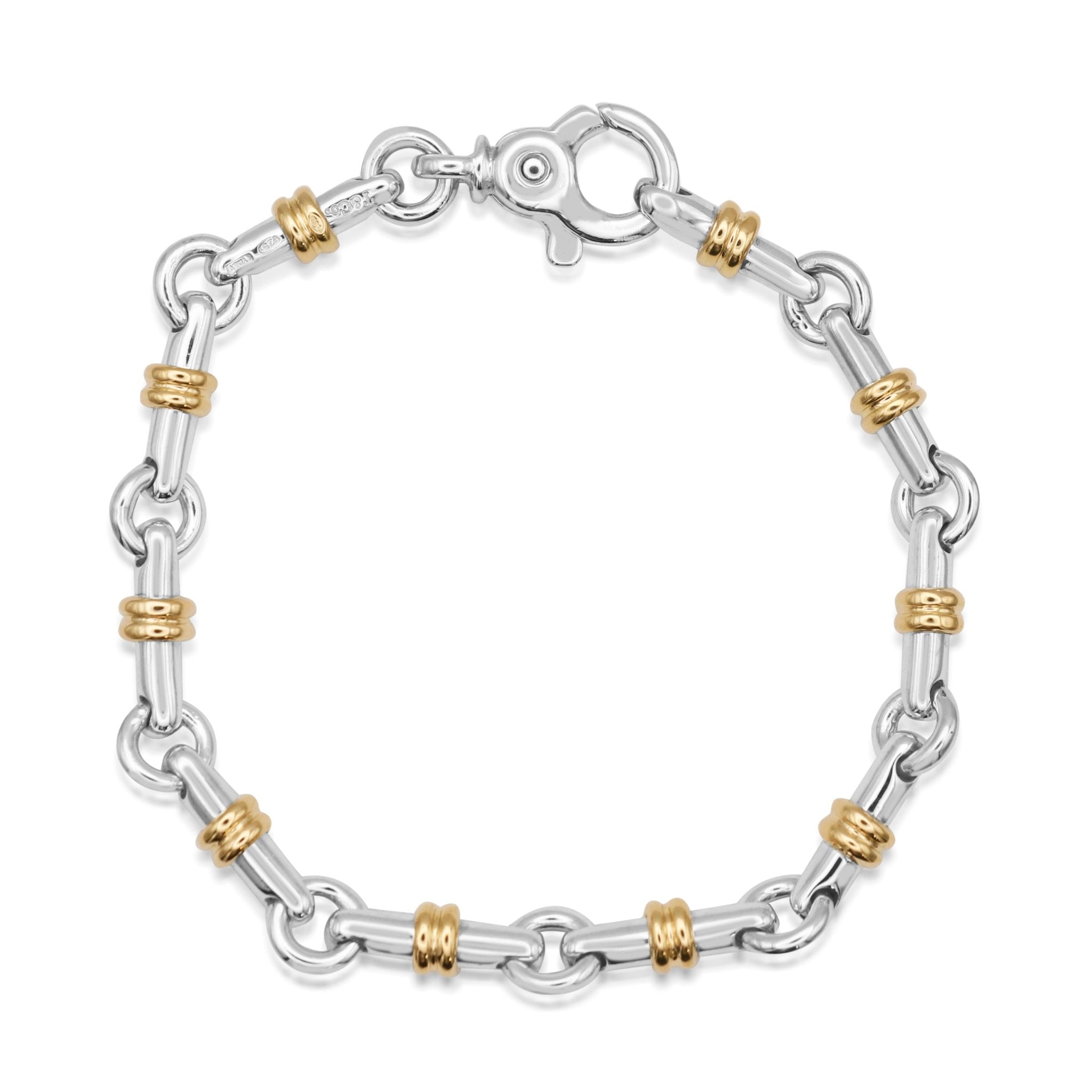 Tiffany Bar Link Bracelet Sterling Silver 18ct Yellow Gold