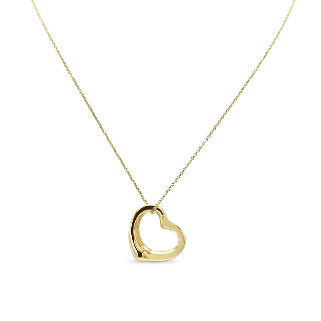 used Tiffany & Co. 18ct Open Heart Pendant On Necklace by Elsa Peretti