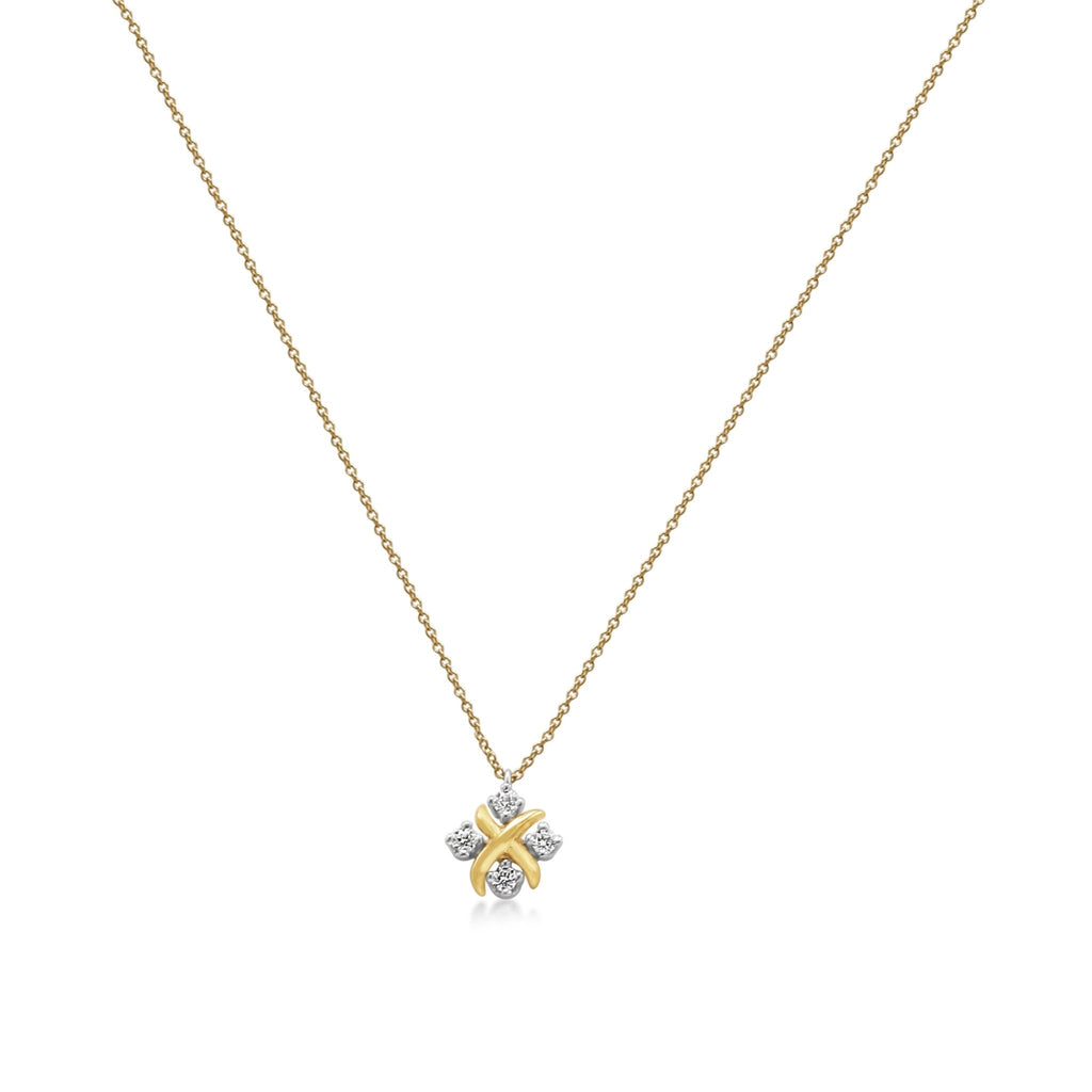 used Tiffany & Co Schlumberger Lynn Diamond Pendant On Necklace