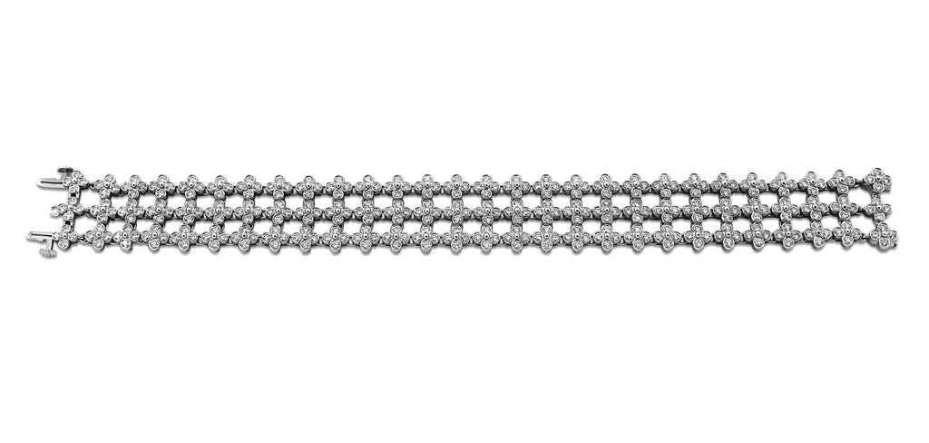 used Tiffany & Co. Three Row Diamond "Lace" Bracelet in Platinum