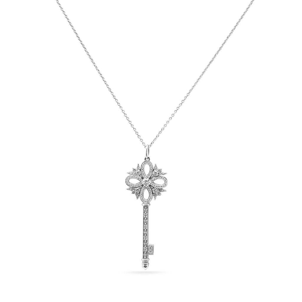 used Tiffany & Co. Victoria Diamond Key Pendant On Necklace