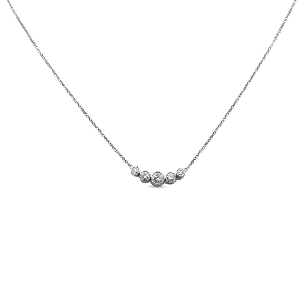 used Tiffany Diamond Graduated Jazz Pendant Necklace - Platinum