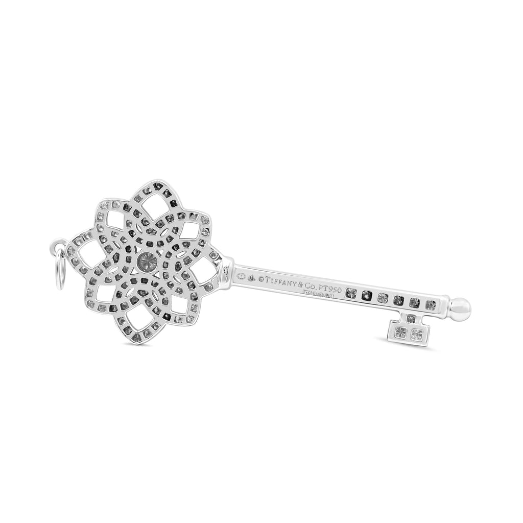 used Tiffany Diamond Large Woven Key Pendant - Platinum