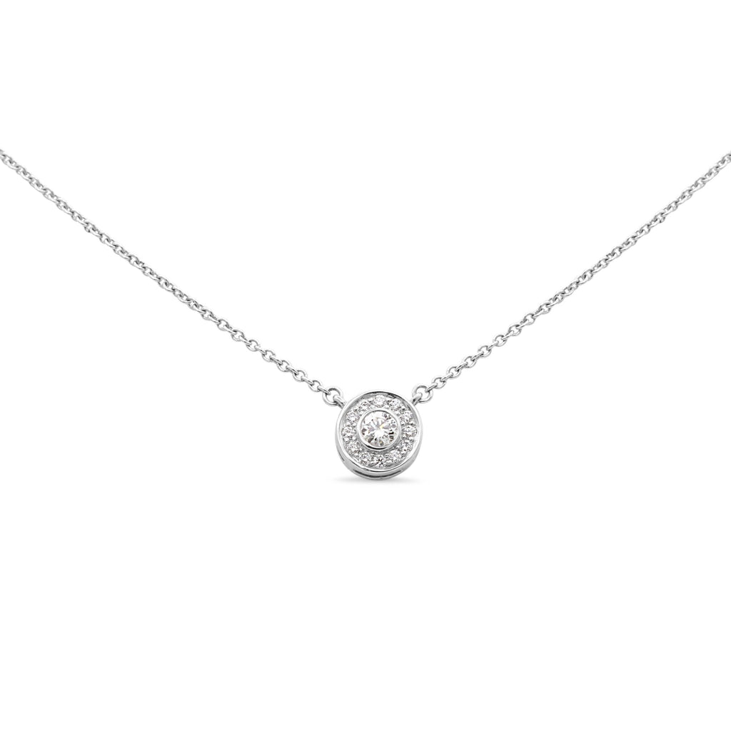 used Tiffany Diamond Pendant Necklace 21" - Platinum