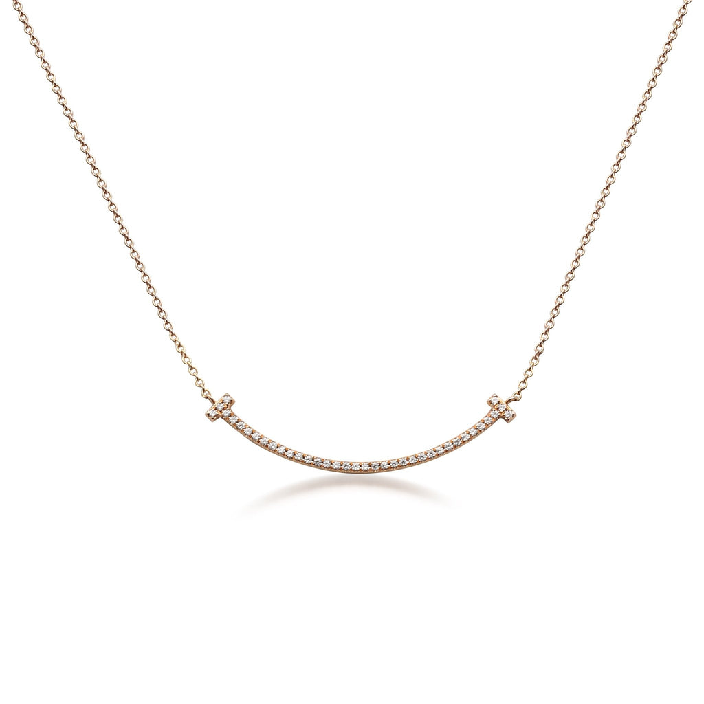 used Tiffany T Smile 16" Necklace, Small - 18ct Rose Gold