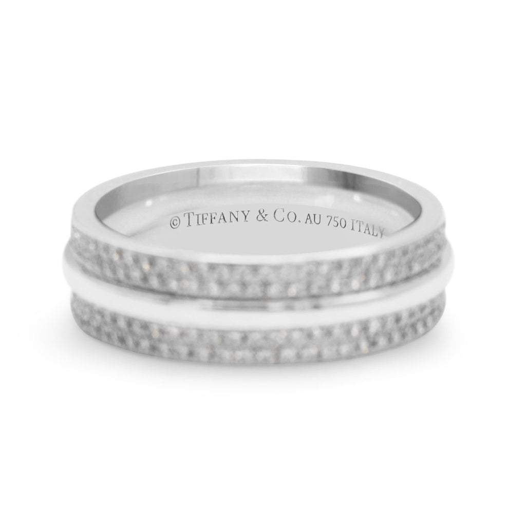 used Tiffany T Wire Wide Pavé Diamond Band Ring