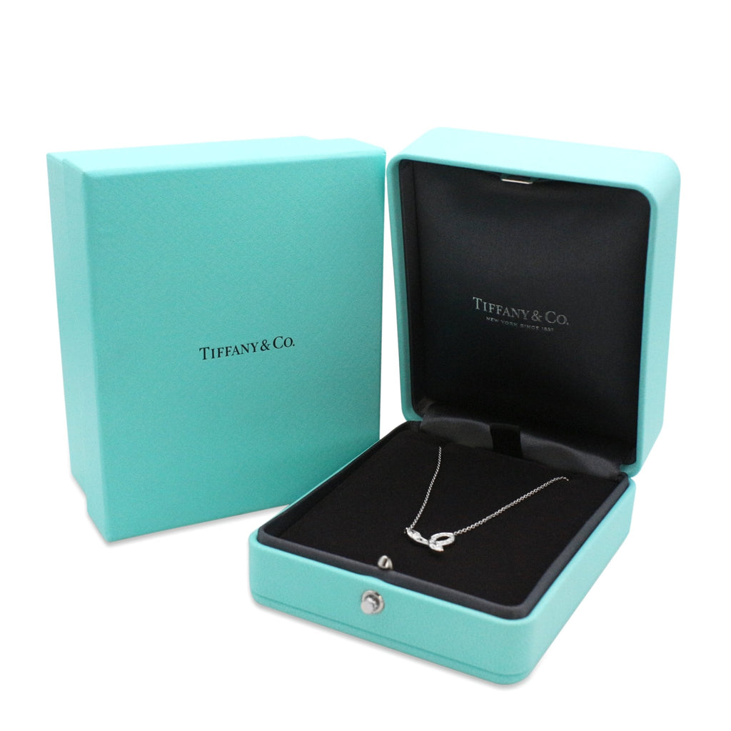 used Tiffany Victoria Bow Pendant Necklace - Platinum