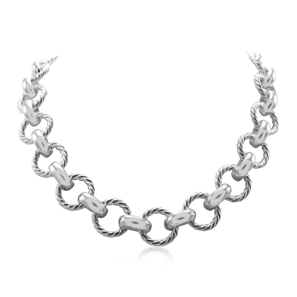 used Twisted Circle Link Necklace 18" - Sterling Silver