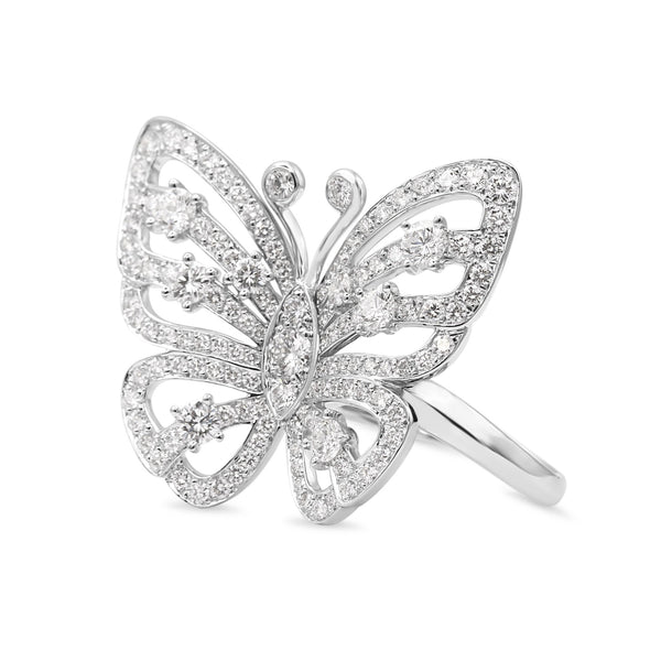 Pre-Owned Van Cleef Arpels Flying Butterfly Diamond Ring I S&R
